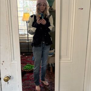 Women's Blue and White Motorcycle Jacket